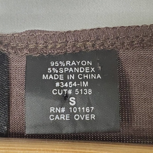 Cha Cha Vente Flounce Sleeve Blouse Brown Size Small - Picture 8 of 9